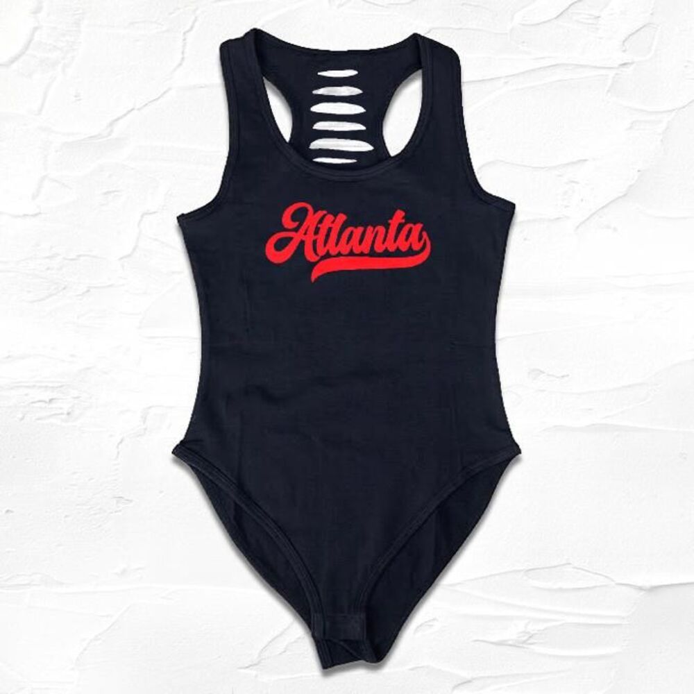Women Black/Red Atlanta Bodysuit, ATL Gameday Outfit, Georgia Fan